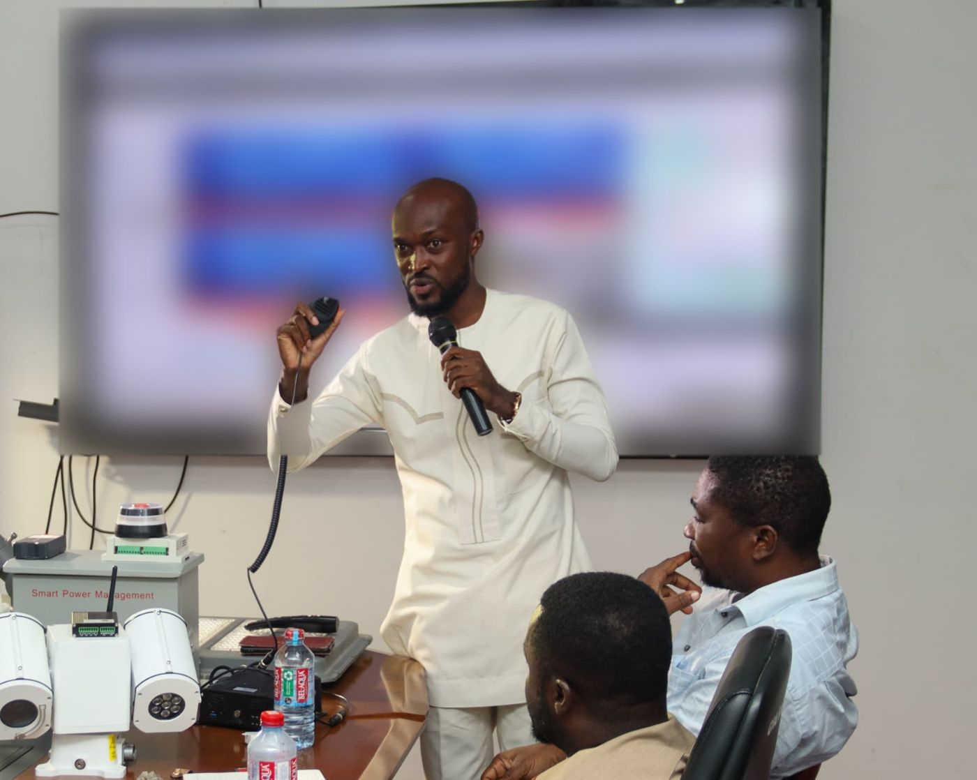 William Abri demonstrating a live monitoring platform